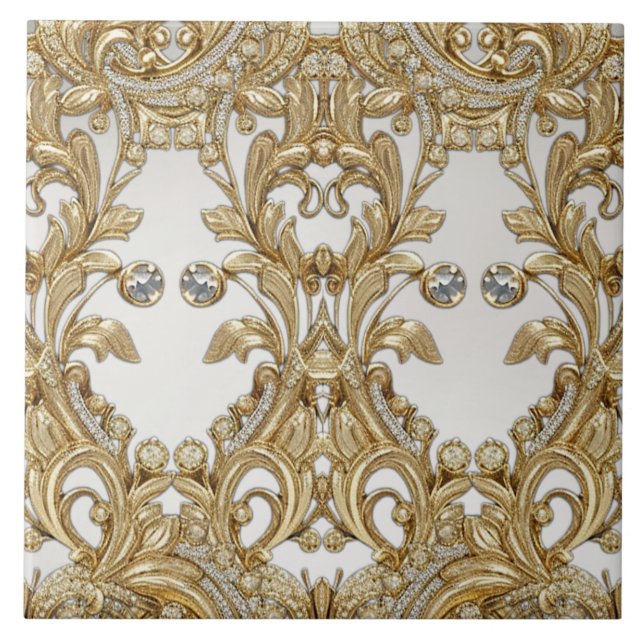 Decorative Gold Ceramic Tile (Front)