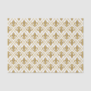 Decorative Gold Fleur-de-Lis Pattern Tissue Paper