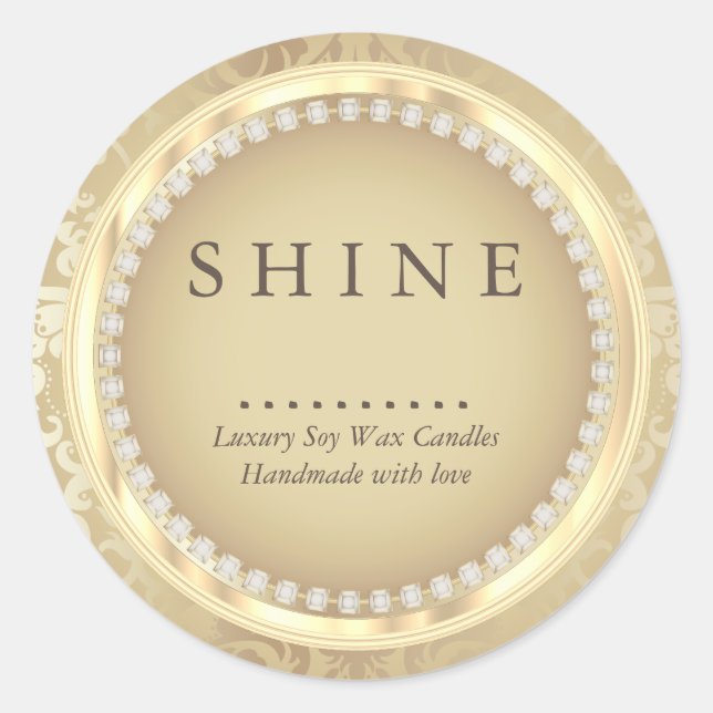 Decorative Gold Frame Classic Round Sticker (Front)