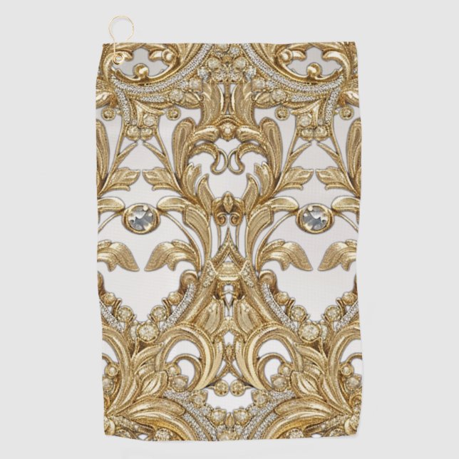 Decorative Gold Golf Towel (Front)