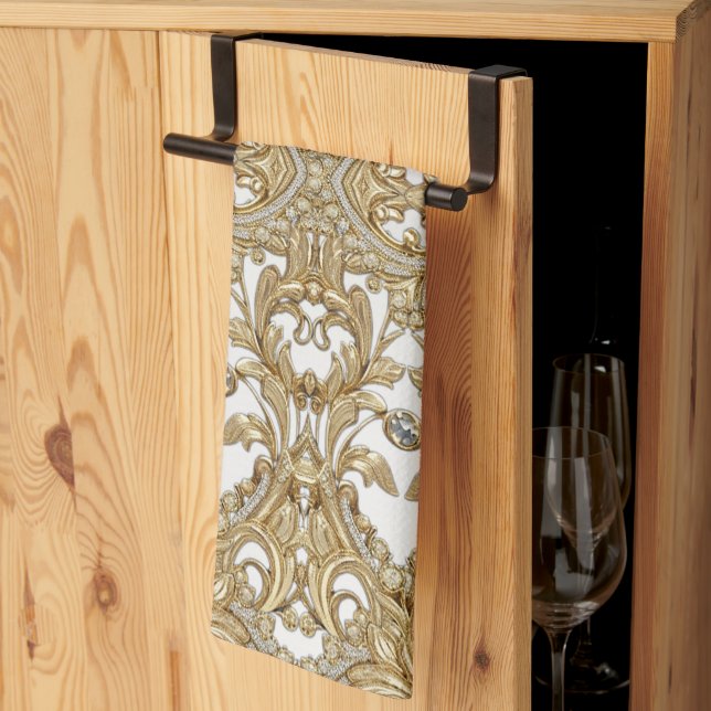 Decorative Gold Kitchen Towels (Thirds Fold)