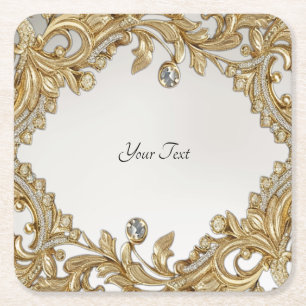 Decorative Gold Paper Coaster