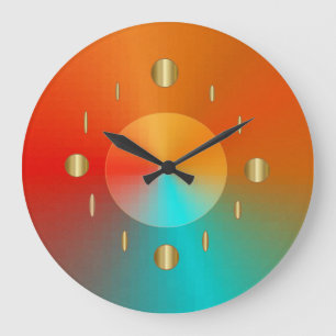 Decorative Gold Red Aqua Green > Trendy Wall Clock