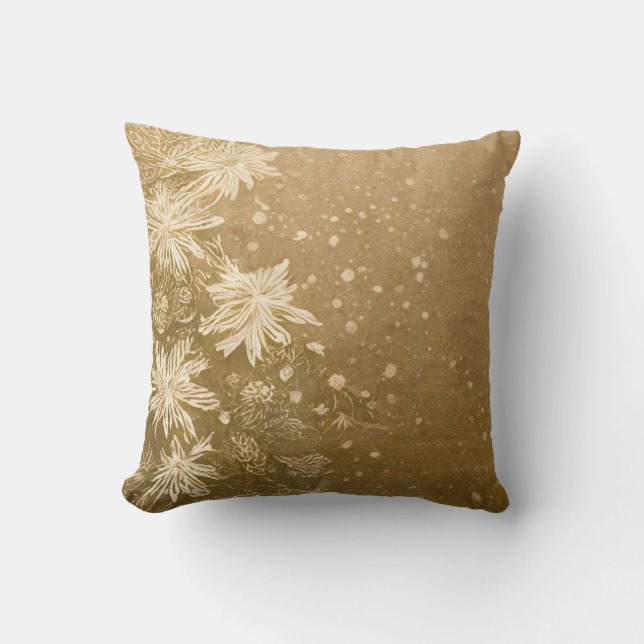 Decorative Gold Solid Trend Colour Background Cushion (Front)