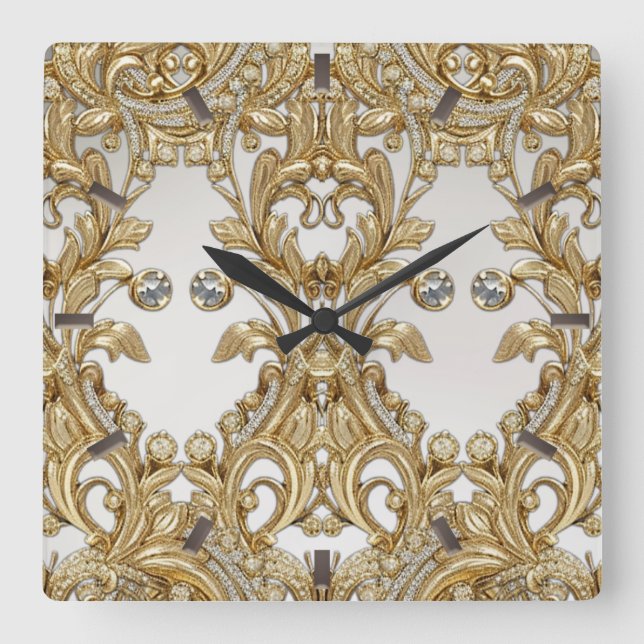 Decorative Gold Wall Clock (Front)