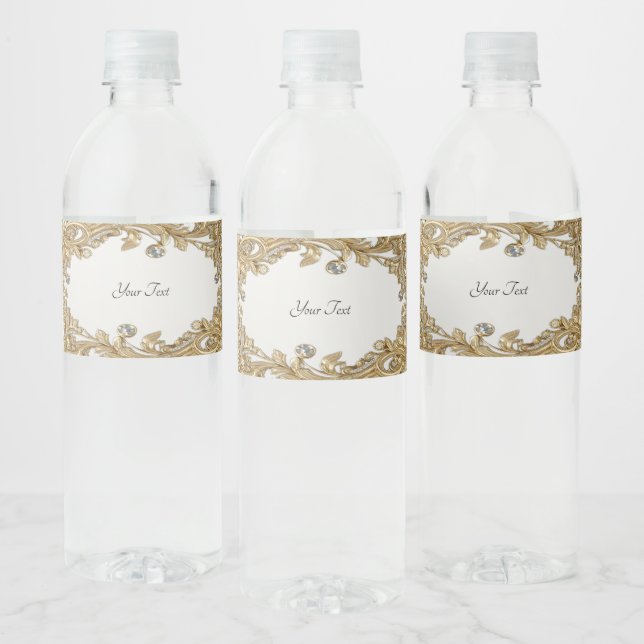 Decorative Gold Water Bottle Label (Bottles)