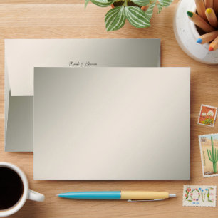 Decorative Gold White Floral Wedding Envelope