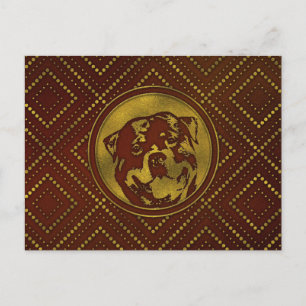 Decorative Golden Embossed -Rottweiler Postcard
