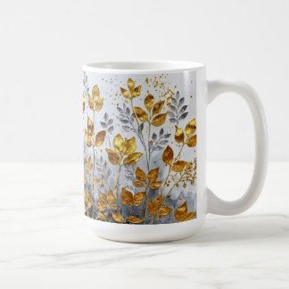 Decorative Golden Leaves Design Coffee Mug