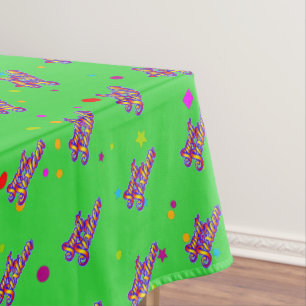 Decorative Gradient Stylised Sweet 16 on Green Tablecloth