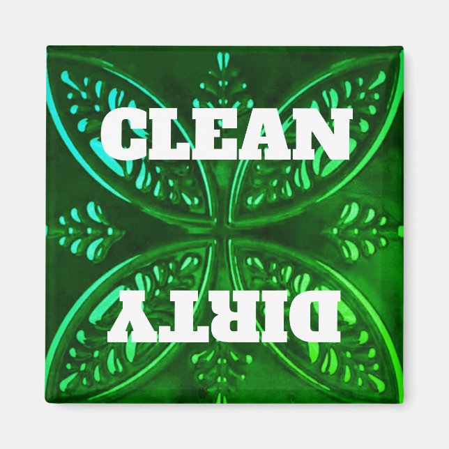 Decorative Green Dishwasher Magnet (Front)