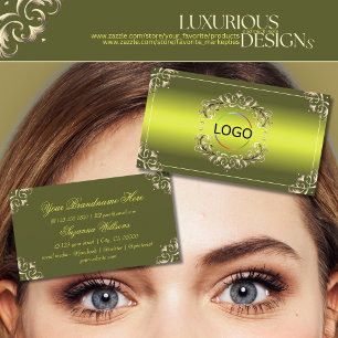 Decorative Green Yellow with Logo Eye Catching Business Card