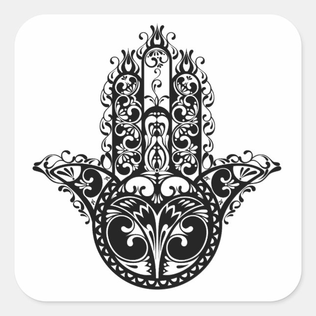Decorative Hamsa Design Square Sticker (Front)