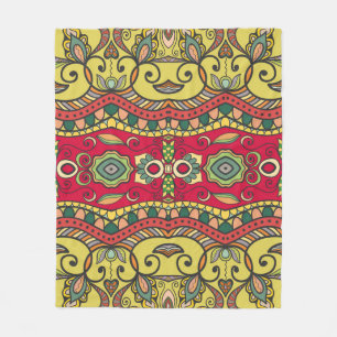 Decorative Hand-Drawn Seamless Abstract Pattern Fleece Blanket