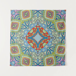 Decorative hand drawn seamless pattern. Colorful a Tapestry