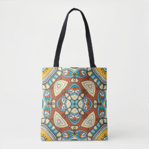Decorative hand drawn seamless pattern. Colorful a Tote Bag