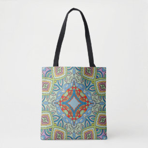 Decorative hand drawn seamless pattern. Colorful a Tote Bag