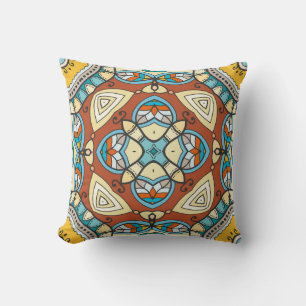 Decorative hand drawn seamless pattern. Colourful  Cushion