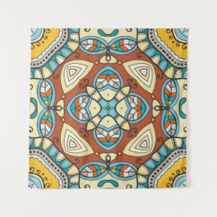 Decorative hand drawn seamless pattern. Colourful Tapestry