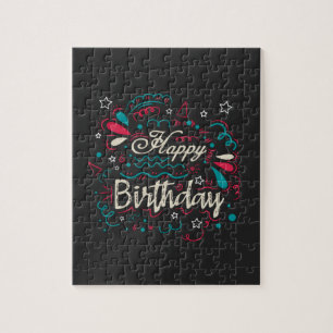 decorative happy birthday jigsaw puzzle