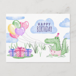 Decorative Happy Birthday Theme Postcard