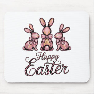 Decorative Happy Easter Bunny Trio Spring Celebrat Mouse Pad