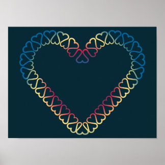 Decorative hearts poster