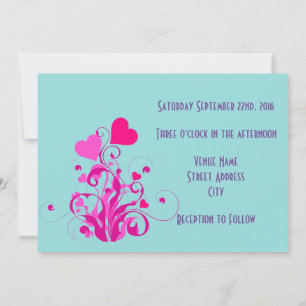 Decorative Hearts Wedding Invitation