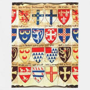 Decorative Heraldry Pattern Fleece Blanket