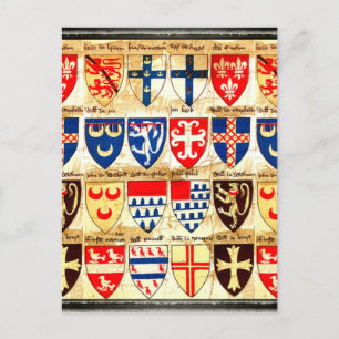 Decorative Heraldry Pattern Postcard