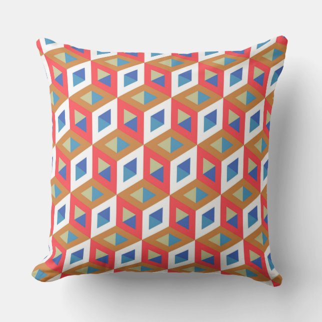 Decorative Hexagons Mosaic Pattern #3 Cushion (Front)