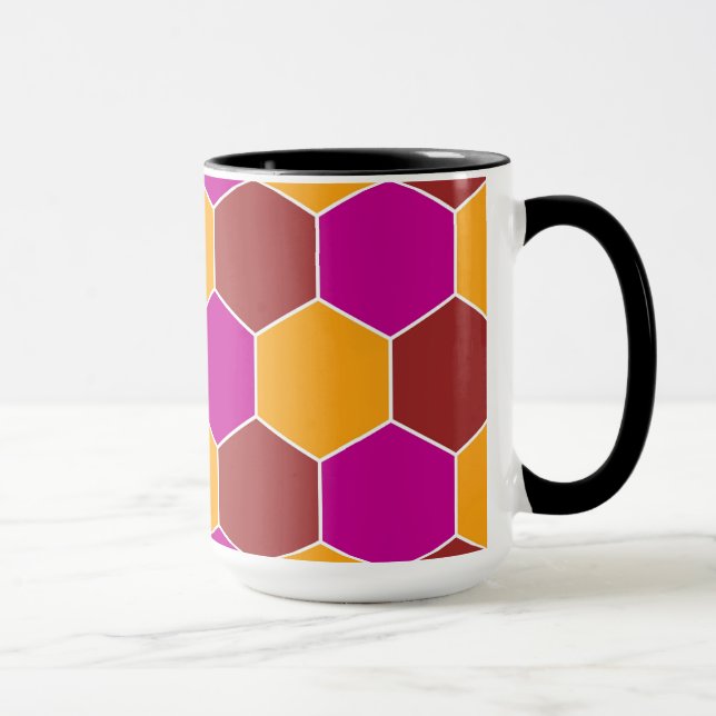 Decorative Hexagons Mosaic Pattern Mug (Right)