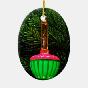 Decorative Holiday Bubble Light Oval Tree Ornament