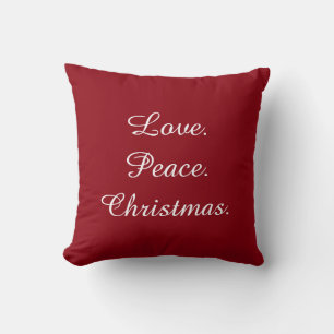 Decorative Holiday Love Peace Christmas Cushion