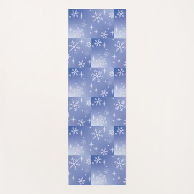 Decorative Holiday Snowflakes Yoga Mat (Front)