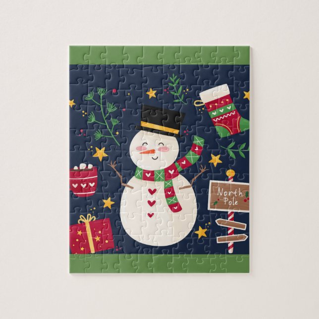 Decorative Holiday Snowman Jigsaw Puzzle (Vertical)