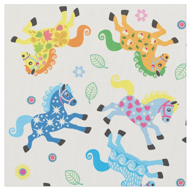 decorative horses fabric (Close Up)