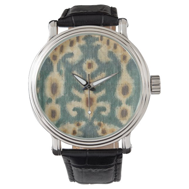 Decorative Ikat Fabric Design by Chariklia Zarris Watch (Front)