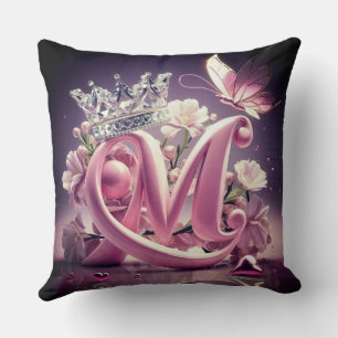 Decorative Initial Letter M – Personalized Monogra Cushion
