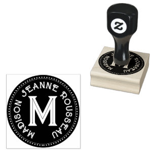 Decorative Initial Name Monogram Rubber Stamp