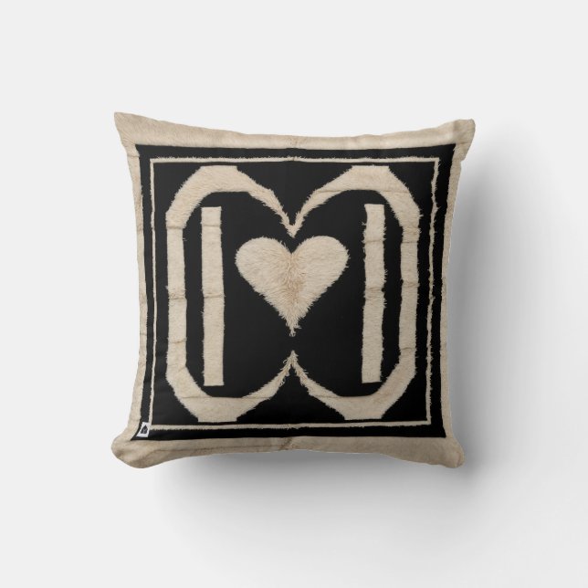 Decorative Kilim Pillows: Black and White  Cushion (Front)
