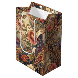 Decorative kimono floral pattern medium gift bag