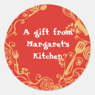 decorative kitchen utensils gift tags stickers