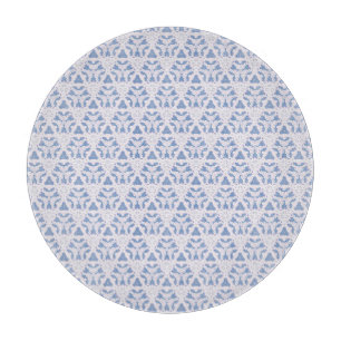 Decorative Lace Triangles Blue White Cutting Board