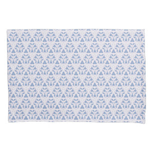 Decorative Lace Triangles Blue White Pillowcase