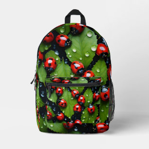 Decorative ladybug pattern  printed backpack