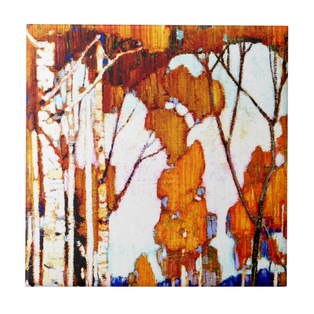 Decorative Landscape by Tom Thomson Ceramic Tile (Front)