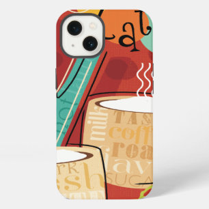 Decorative Latte Pot and Cups iPhone Case