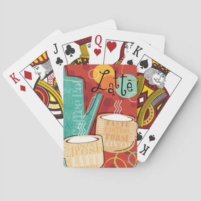 Decorative Latte Pot and Cups Playing Cards (Back)