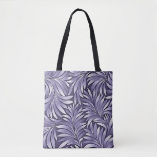 Decorative Leaves in Amethyst and White Tote Bag